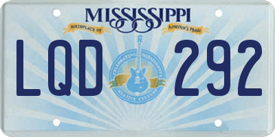 MS license plate LQD292