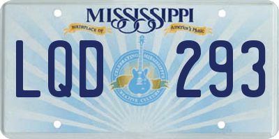 MS license plate LQD293