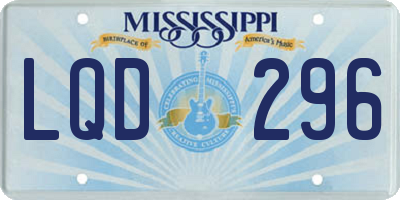 MS license plate LQD296