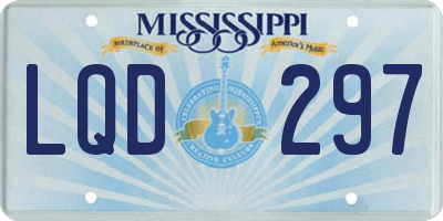 MS license plate LQD297