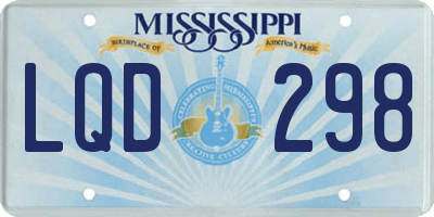MS license plate LQD298