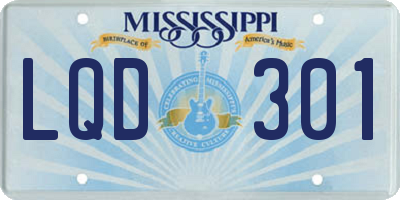 MS license plate LQD301