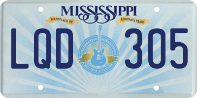 MS license plate LQD305