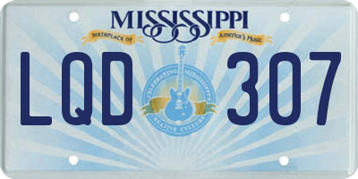 MS license plate LQD307