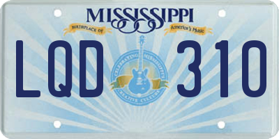 MS license plate LQD310