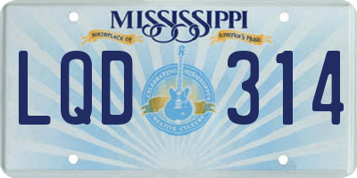 MS license plate LQD314