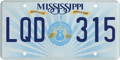 MS license plate LQD315