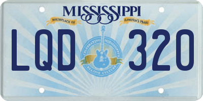 MS license plate LQD320