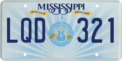 MS license plate LQD321