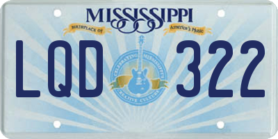 MS license plate LQD322