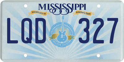 MS license plate LQD327