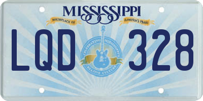 MS license plate LQD328
