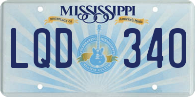 MS license plate LQD340