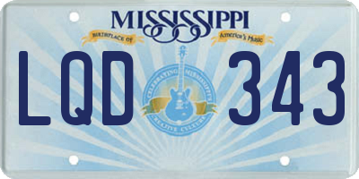MS license plate LQD343