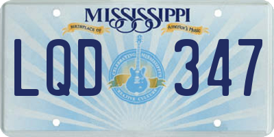MS license plate LQD347