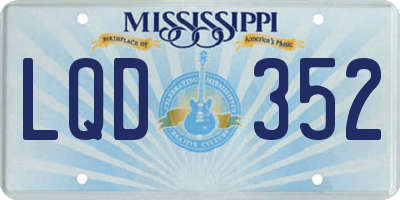 MS license plate LQD352