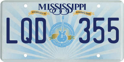 MS license plate LQD355