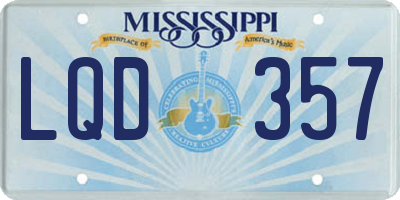 MS license plate LQD357