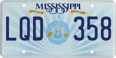 MS license plate LQD358