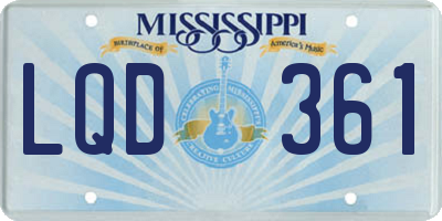 MS license plate LQD361