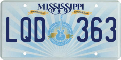 MS license plate LQD363
