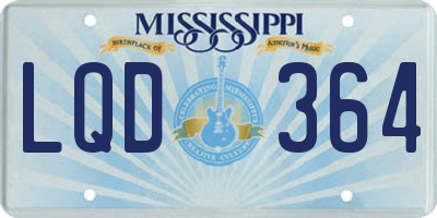 MS license plate LQD364