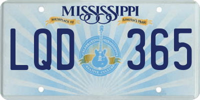 MS license plate LQD365