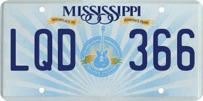 MS license plate LQD366