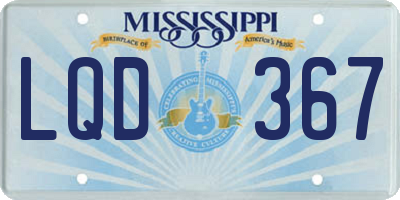 MS license plate LQD367