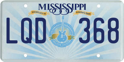 MS license plate LQD368