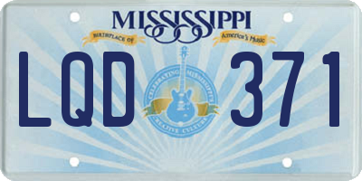 MS license plate LQD371