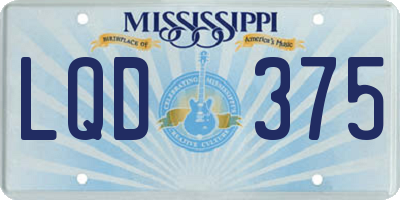 MS license plate LQD375