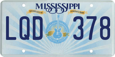 MS license plate LQD378