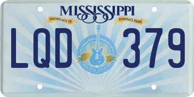 MS license plate LQD379