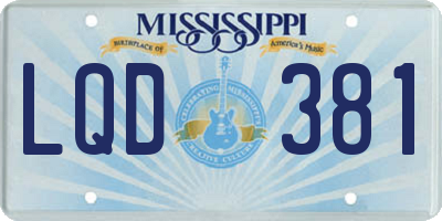 MS license plate LQD381