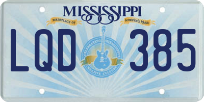 MS license plate LQD385