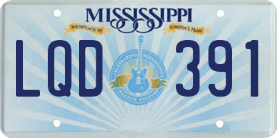 MS license plate LQD391