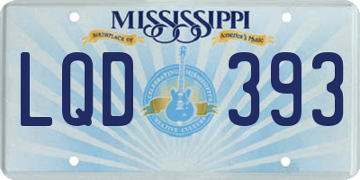 MS license plate LQD393
