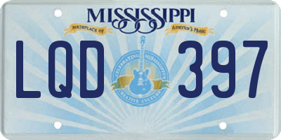 MS license plate LQD397
