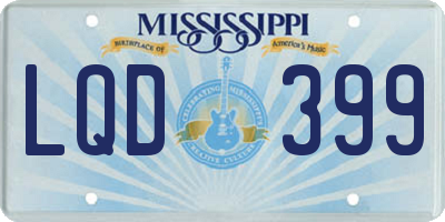 MS license plate LQD399