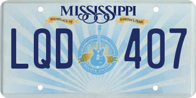 MS license plate LQD407
