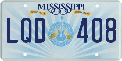 MS license plate LQD408