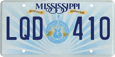 MS license plate LQD410