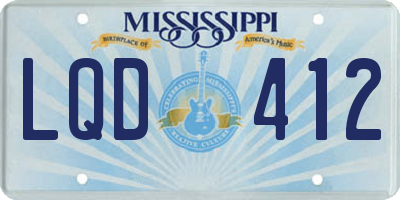 MS license plate LQD412