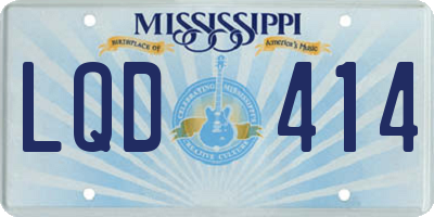 MS license plate LQD414