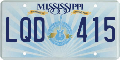 MS license plate LQD415