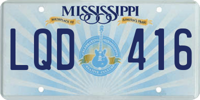MS license plate LQD416