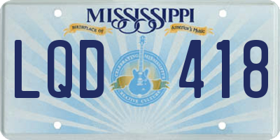 MS license plate LQD418