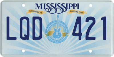 MS license plate LQD421