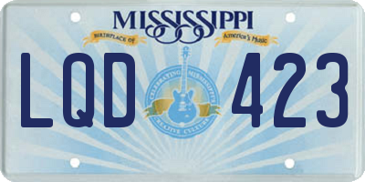 MS license plate LQD423